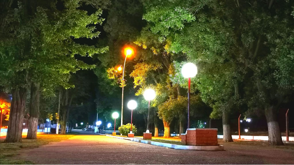Recambio de luminarias en Parque Campos