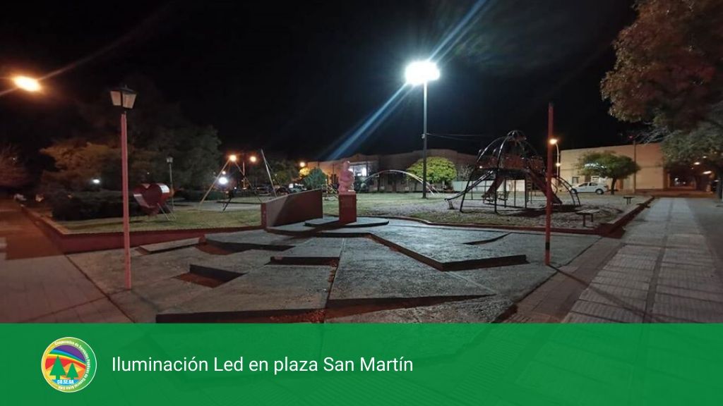 Iluminación Led en plaza San Martín