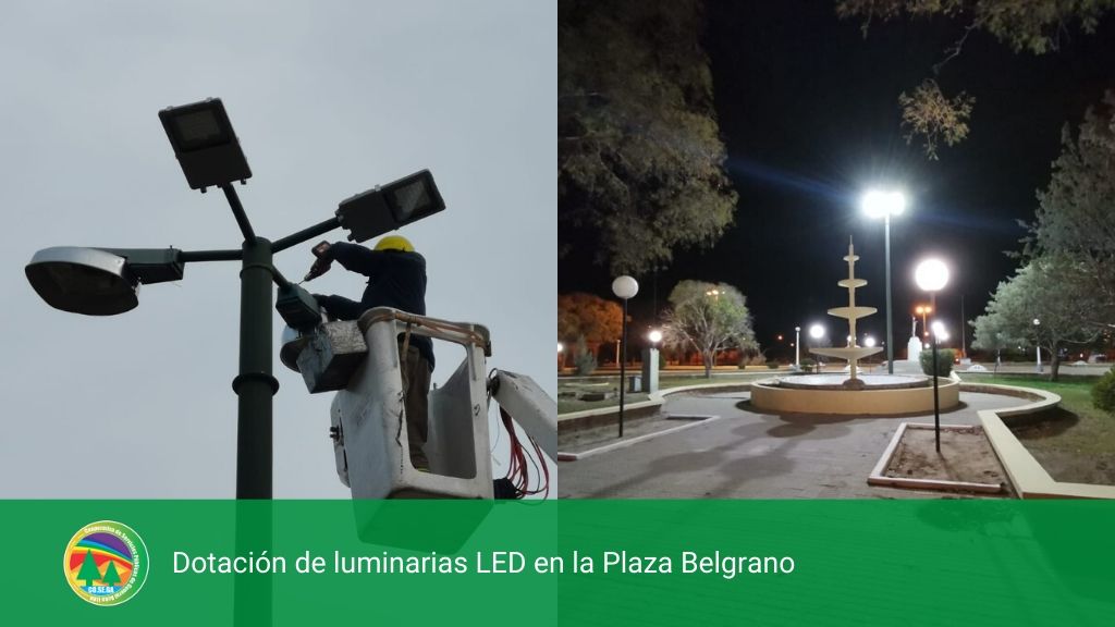 Dotación de luminarias LED en la Plaza Belgrano