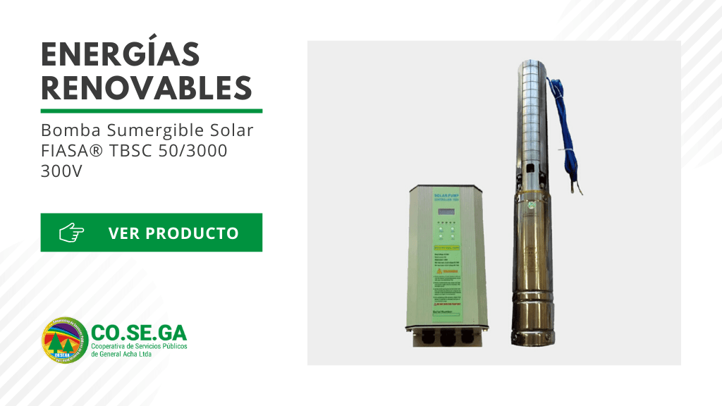 Bomba Sumergible Solar FIASA TBSC 50/3000 300V