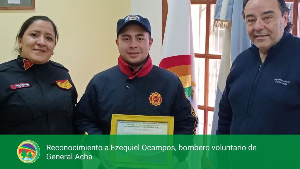 Reconocimiento a Ezequiel Ocampos, bombero voluntario de General Acha