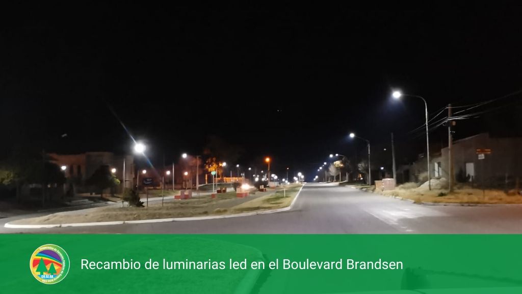 Recambio de luminarias led en el Boulevard Brandsen