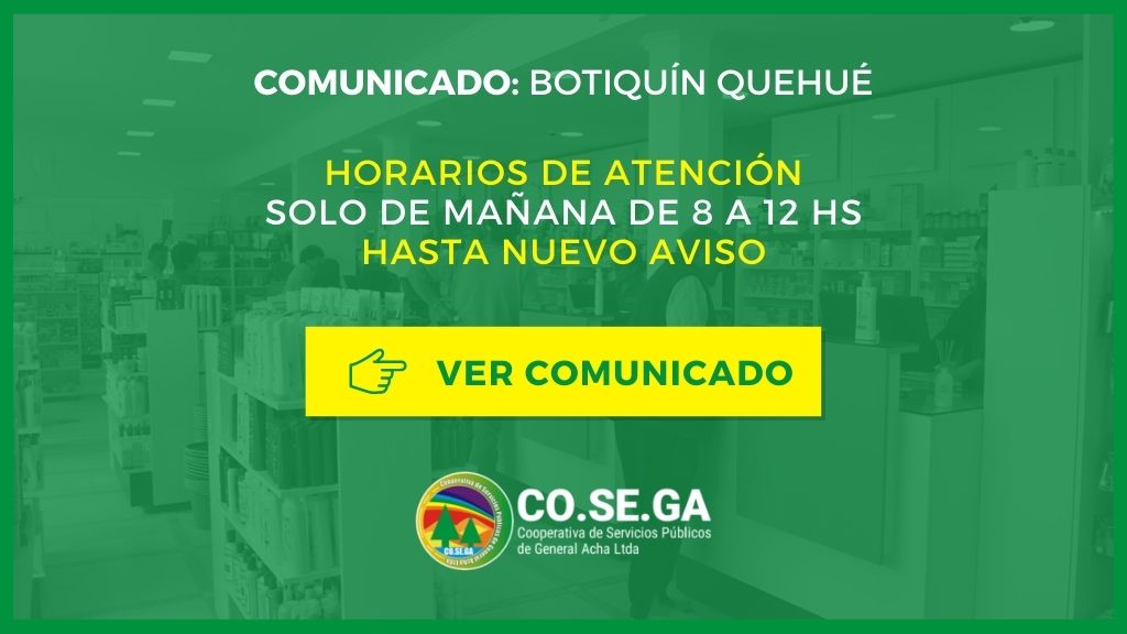 Comunicado Botiquín Quehué