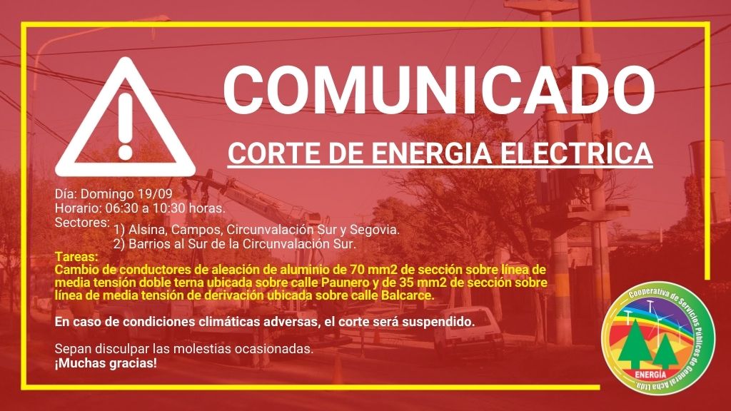 Corte de servicio de Energía Eléctrica.