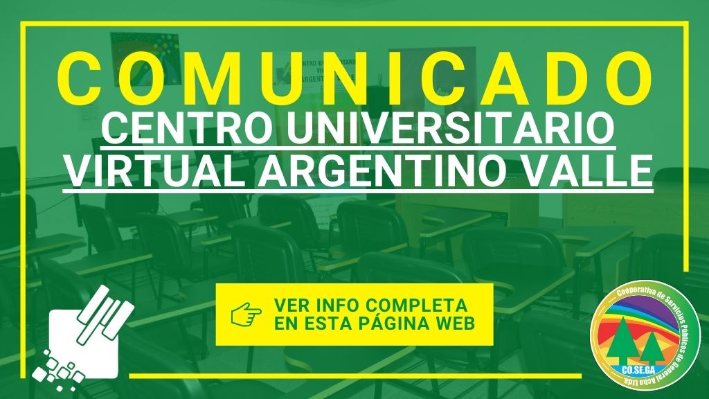 COMUNICADO: EL CENTRO UNIVERSITARIO VIRTUAL ARGENTINO VALLE PERMANECERÁ CERRADO AL PÚBLICO DEL 3 AL 6 DE ENERO.